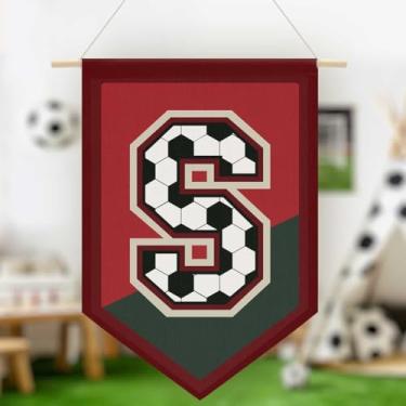 Imagem de Faixa de lona de parede suspensa de futebol, faixa de lona pendurada com alfabeto, decoração de arte de parede para sala de estar, quarto, Copa do Mundo FIFA Jersey futebol futebol entusiastas