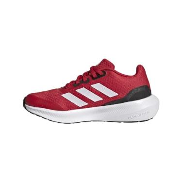 Imagem de adidas Falcon 3 Tênis esportivo de renda infantil, Better Scarlet/Branco/Preto, 3.5 Big Kid