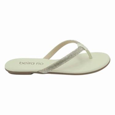 Imagem de Sandália Feminina Conforto Rasteira Beira Rio Original Brilho, 38, Bra