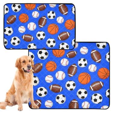 Imagem de Bolas esportivas bolas de futebol azuis laváveis almofadas de xixi para cães e animais de estimação almofadas de treinamento de filhotes à prova de vazamento à prova d'água tapete para cães, fofo