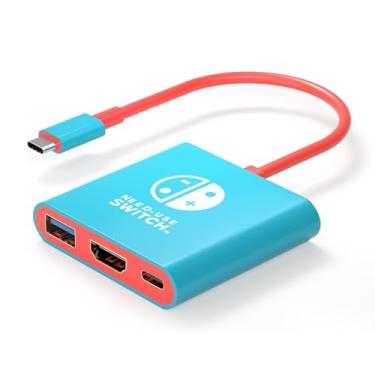 Imagem de Belcompany Dock Dock 3 em 1 para Nintendo Switch Dock Station para TV, carregador rápido PD de 100 W e adaptador de conexão HDMI 4K, porta USB 3.0, dock portátil compatível com switch OLED/Steam Deck