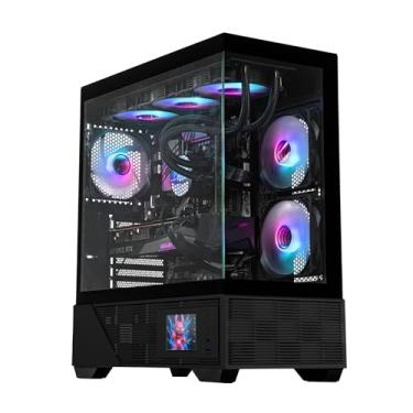 Imagem de RAIDMAX i803 Capa para PC para jogos ATX Premium, vidro temperado panorâmico, painel LCD embutido, ventiladores ARGB pré-instalados, torre central espaçosa, suporta GPU de 400 mm/radiador de 360 mm