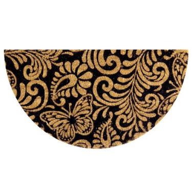 Imagem de Capacho De Porta Fibra De Coco Arabesco Preto 60X33Cm - Uzoo