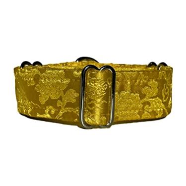 Imagem de Coleira de martingale forrada de cetim 3 cm de largura para coleira de filhote de chicote de galgo italiano IG outras raças com pescoço semelhante (laranja M 21,6 cm - 29 cm)