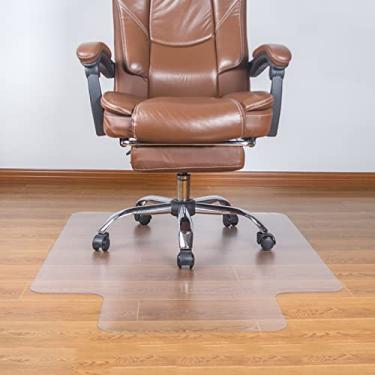 Imagem de LOERSS Tapetes retangulares para cadeira de mesa, tapetes de cadeira de pilha baixa com bordo, tapete de cadeira de escritório para pisos alcatifados, protege o piso alcatifado, plano sem enrolar, 122