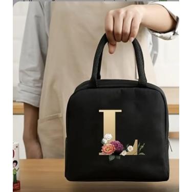 Imagem de Bolsa Térmica Portátil Para Trabalho e Escola Estampa com Letras (22 X 18,5 X 11,5 Cms) (L)