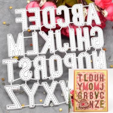 Imagem de Cortadores De Letras Do Alfabeto a a Z Cortes Em Metal Para DIY Scrapb