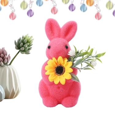 Imagem de Coelho com Revestimento Felpudo - Figura Realista De Coelho Com Revestimento Natural, de Páscoa Felpudo,Para Crianças, Família e Amigos, Decoração para Feriado de Páscoa em Prateleira