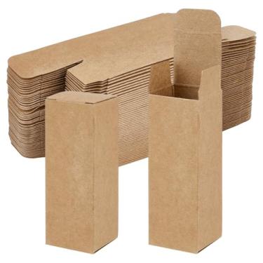 Imagem de BENECREAT Caixa de presente de papel com 100 peças, caixa de papelão retangular de 3 x 3 x 9 cm para lembrancinhas de festa, caixa kraft marrom para garrafas de óleo essencial, aniversário, casamento