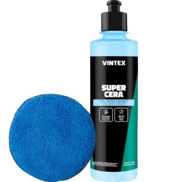 Imagem de Super Cera Portege e Renovar Brilho do Carro Vintex 200g Aplicador Microfibra Vonixx