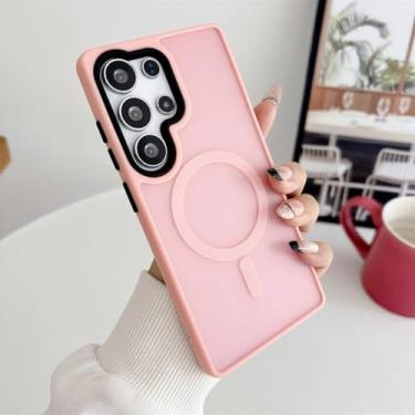 Imagem de Capa resistente a impactos de nível militar para Samsung S25 S24 S23 S22 Ultra Plus A56 A36 A16 A55 A26 A15 A35 com ímã (para Galaxy S23+/Rosa)