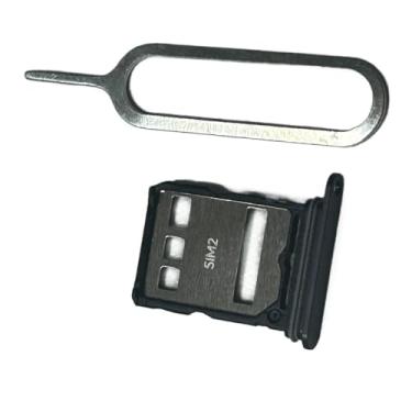 Imagem de zhxchzhi Suporte de bandeja de cartão SIM duplo OEM + pino compatível com peças Honor 400 5G preto