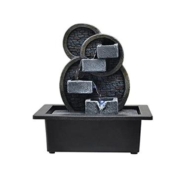 Imagem de ornamentais Fonte interna Fontes de mesa Luzes LED multicoloridas Tamanho perfeito para escritório doméstico Calmante sons de água em cascata Recursos de área de trabalho em camadas relaxamento