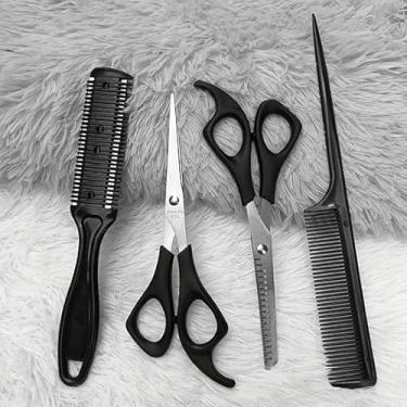 Imagem de Tesoura de corte de cabelo para cabeleireiro, kit de tesouras de barbeiro, salão, tesouras de cabeleireiro para homens, mulheres, corte de animais de estimação, corte de desbaste