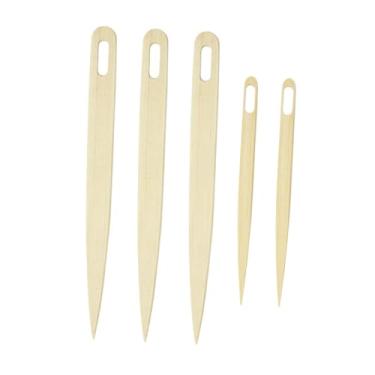 Imagem de Vaveren Conjunto de 5 Agulhas de Tricô e Tecelagem para Artesanato, Ferramentas para Tear com Olhos Grandes, Ideais para Tapeçarias de Parede, Chapéus e