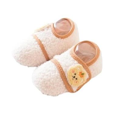 Imagem de Meias Antiderrapantes De Inverno Para Bebês Com Forro De Fleece E Sola