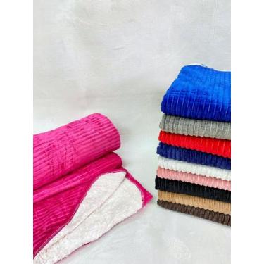 Imagem de Manta Canelada Com Sherpa Casal Padrão Cobertor de Lã Forro Duplo Inve