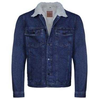 Imagem de Jaqueta Jeans Masc. 100% Algodão C/ Colete De Pelo VMJA0033 Cor:;Tamanho:GG-Masculino