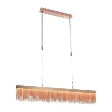 Imagem de Pendente Led de Metal Voile 20cmx3cmx120cm Bella Iluminação 24W Rosê
