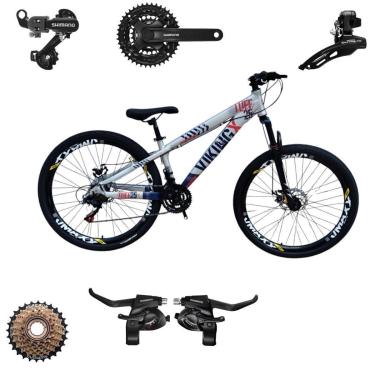 Imagem de Bicicleta 26 VikingX T25 21v Freeride Aluminio Shimano Pneu Balão Flame-Unissex
