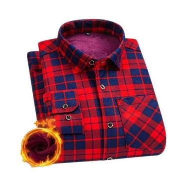 Imagem de Camisa Masculina plus Size De Manga Longa Quente E Grossa 7XL 8XL, Fle