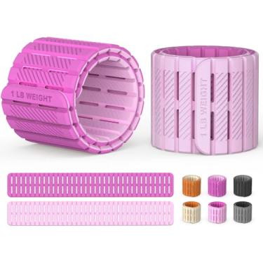 Imagem de SE7EN Pesos magnéticos de tornozelo para mulheres e homens | Conjunto de 2 pesos (500 g cada) | Peso ajustável de silicone para pilates, ioga, caminhada, treinamento de força, academia