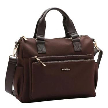 Imagem de Bolsa Chenson Microfibra Feminina Mão e Ombro Média 3185114 Cor:Café, 