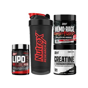 Imagem de Kit Hemorage + Creatina + Lipo6 + Coqueteleira - Nutrex-Unissex