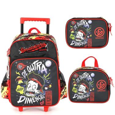 Imagem de KIT MOCHILA DE RODINHA LANCHEIRA ESTOJO ESCOLAR ENALDINHO-Unissex