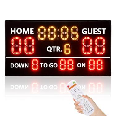 Imagem de YZ Painel de pontuação de futebol portátil de LED, placar digital sem fio recarregável com controle remoto, placar eletrônico de pontuação de futebol para atividades ao ar livre/treinamento de futebol