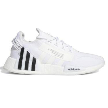 Imagem de adidas Tênis de corrida masculino casual NMD R1 V2, branco/preto/creme, 40, Branco puro/preto e branco, 39