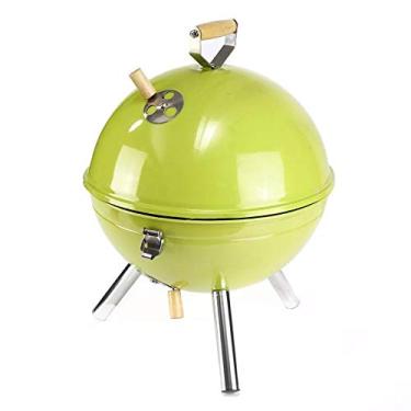 Imagem de CGKs6anmU Churrasqueira 30 x 44 cm Churrasqueira portátil para acampamento ao ar livre fogão a carvão com ventilação churrasco para acampamento e viagem (cor: verde tamanho: 30 x 44 cm) (verde 30 x 44