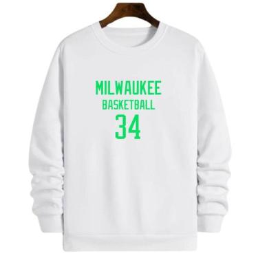 Imagem de Blusa Moletom Gola Basquete Milwaukee Basketball número 34 - Loja Clic