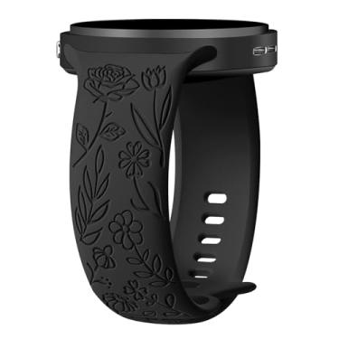 Imagem de HAYONLIY Pulseiras femininas com gravação floral compatível com Samsung Galaxy Watch 8 de 40 mm e 44 mm/Galaxy Watch 8 Classic de 46 mm, linda flor sem lacunas