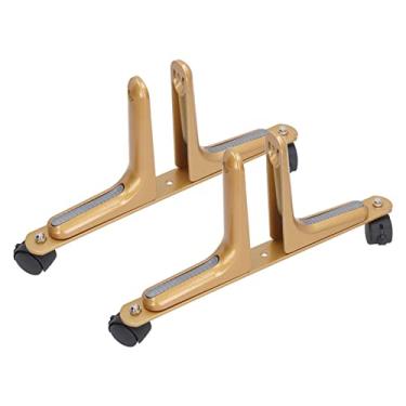 Imagem de Fesjoy Suporte de Pés de Divisória Tela Liga Alumínio Móvel Ajustável Com Rodas, Suporte Tela Divisória Sala para Telas, Aquecedores, etc. (Ouro)
