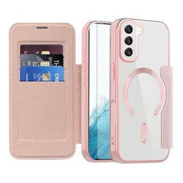 Imagem de Asuwish Capa de celular para Samsung Galaxy S22 5G capa carteira magnética com protetor de tela de vidro temperado flip porta-cartão de crédito bloqueio RFID acessórios para celular S 22 22S 4G G5