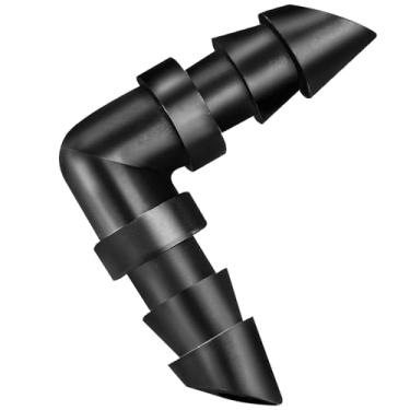 Imagem de TTioDri Pacote com 60 encaixes de cotovelo farpado para irrigação por gotejamento de 1/10.2 cm, conectores de cotovelo farpado de 90 graus para tubos de irrigação de 1/10.2 cm, peças de conexão de