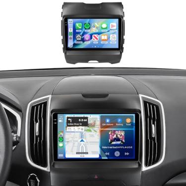 Imagem de Rádio estéreo para carro 4G + 64G para Ford Edge 2016-2020, tela sensível ao toque HD de 22.9 cm na célula/Android 15/Wireless CarPlay/Android Auto/GPS/WiFi/5.0Bluetooth/FM/RDS/SWC/AHD câmera de