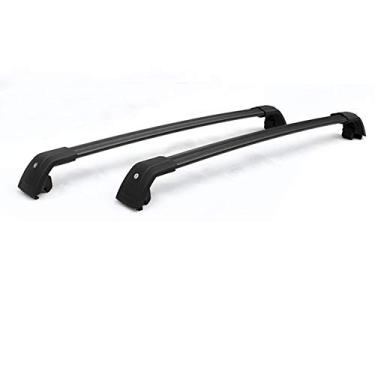 Imagem de YiXi-Partswell 2 peças de rack de teto travável barras transversais bagageiro alumínio adequado para BMW X4 G02 2018-2021 - preto
