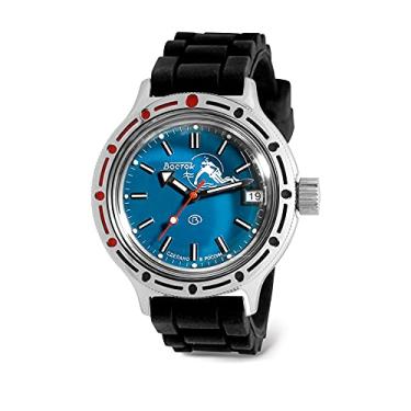 Imagem de VOSTOK Relógio masculino Scuba Dude Amphibian automático | Relógio de pulso militar | Moda | Negócios | Relógios masculinos casuais | Modelo 420059, resin band B