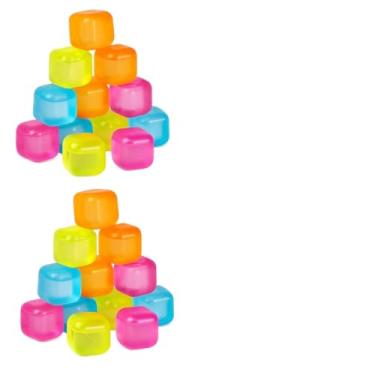 Imagem de Kit Cubos De Gelo Gela Rápido Reutilizável Coloridos Para Bebidas E Baldes De Vinho Não Derretem(20 CUBOS DE GELO (2X10))