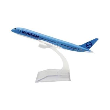 Imagem de Modelo De Aeronave Em Metal Fundido Da Korean Airlines Boeing 787 De 1