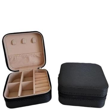 Imagem de Porta Jóias Portátil | Kits 1 e 5 Peças | Caixa + Bolsa de Armazenamento | Colares, Brincos & Anéis (PRETO,3)
