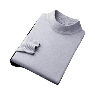 Imagem de Suéter Masculino De Tricô Gola Alta Quente Para Outono/Inverno Com Man