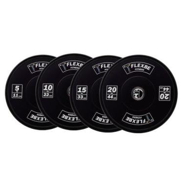 Imagem de Kit Anilha Bumper Olímpica Cross 100kg 2x52x102x152x20 Flexbe Fitness