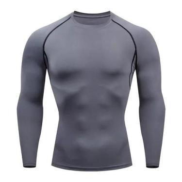 Imagem de Camiseta Esportiva Masculina De Compressão De Secagem Rápida Com Manga