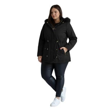 Imagem de Jaqueta ParKa Sarja Peluciada Com Capuz Removivel Plus Size-Feminino