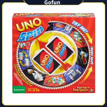 Imagem de Jogo de tabuleiro UNO Spin Card Game para festa familiar com roda
