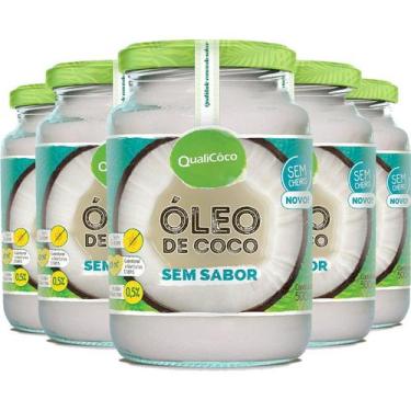 Imagem de Kit 5 Óleo de coco sem sabor Qualicôco 500ml