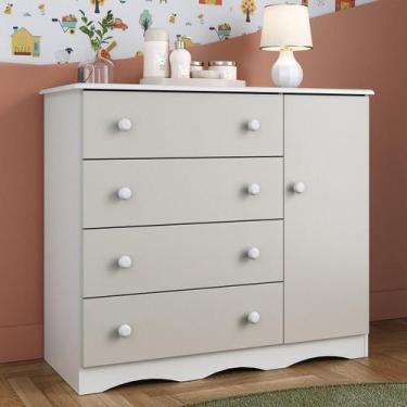 Imagem de Cômoda Infantil 95cm 1 Porta e 4 Gavetas Realeza Multimóveis MP4454, B